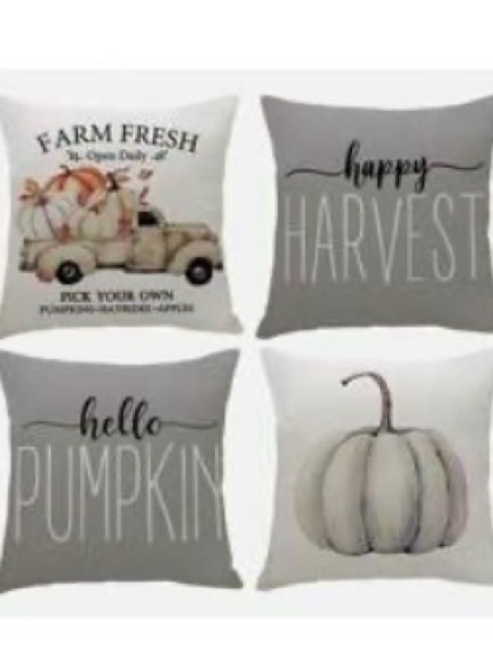 Neutral Fall Pumpkin Pillow Cover Set - Farm Fresh Style